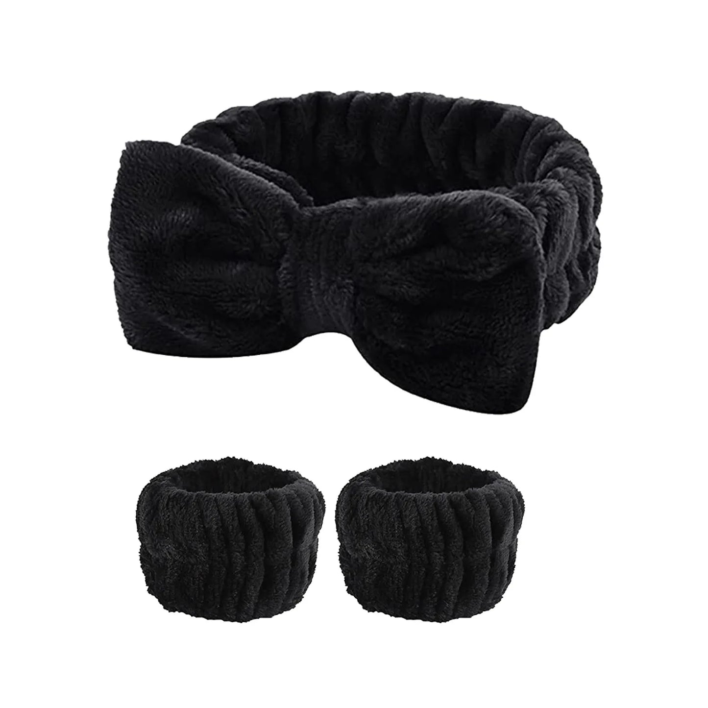 3Pcs Spa Headband Wristband for Washing Face Microfiber Makeup Towel Hair Bands Washband Scrunchies Absorbent Wrist Sweatband