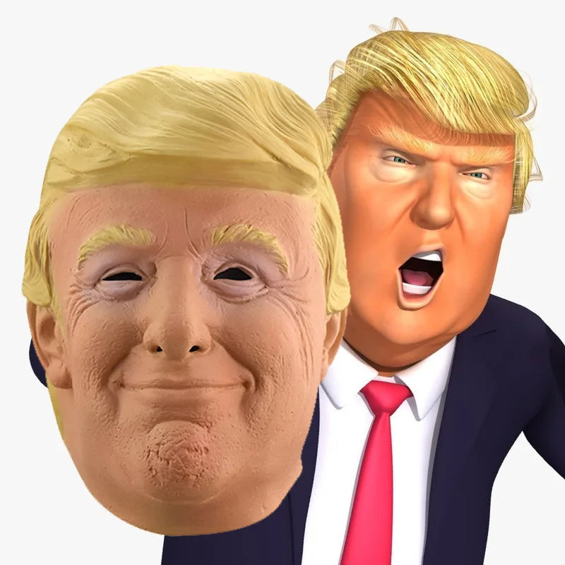 Trump Latex Mask Funny Sichuan Pu Biden Figure Mask Full Face Headgear Biden Halloween Mask Cosplay Character Dress up Props