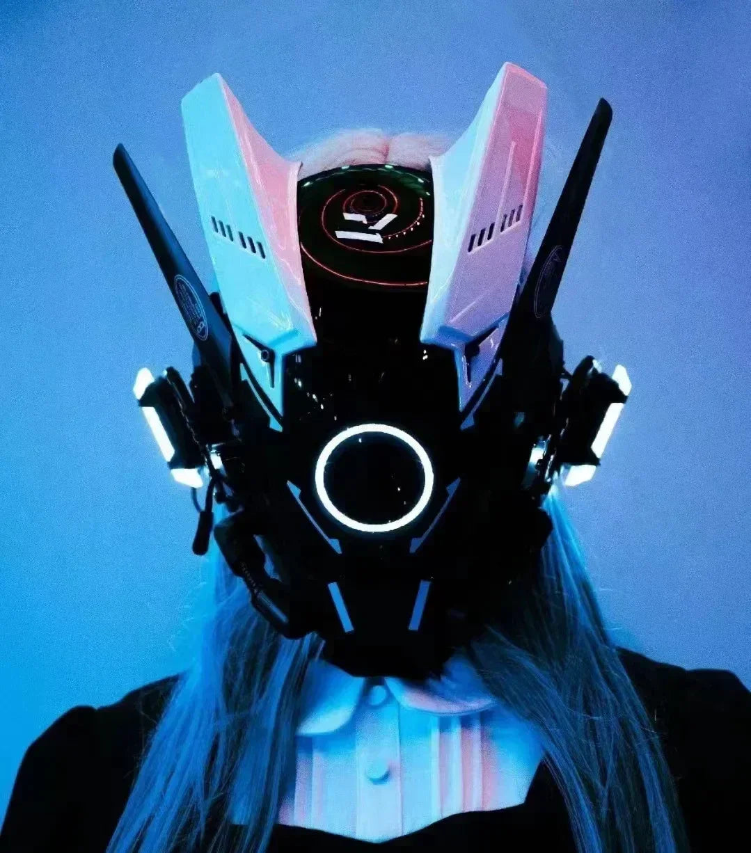 New Cyberpunk Helmet Samurai Robot Tech Shinobi Special Punk Techwear Cool Mask with Led Light Cosplay Mask Christmas Gifts Toy