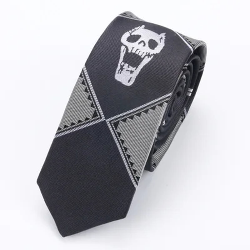 Japanese Anime Jojo Bizarre Adventure Cosplay Tie KILLER QUEEN Heavens Door Kira Yoshikage Props Skull Jacquard Neck Tie