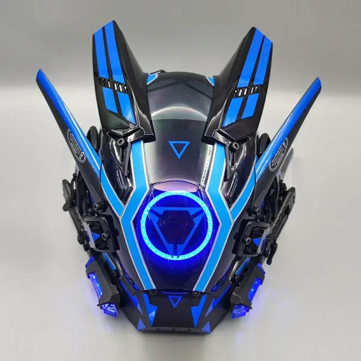 New Cyberpunk Helmet Samurai Robot Tech Shinobi Special Punk Techwear Cool Mask with Led Light Cosplay Mask Christmas Gifts Toy