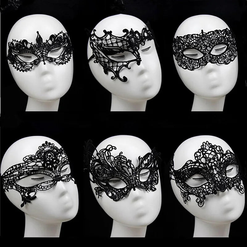 Eye Mask Sexy Lace Venetian Masquerade Ball Halloween Party Fancy Dress Costume Props Lady Black Lace Hollow Face Mask