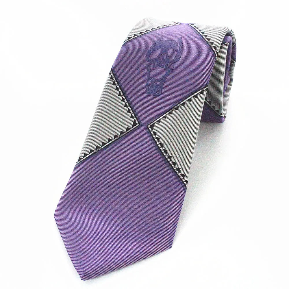 Japanese Anime Jojo Bizarre Adventure Cosplay Tie KILLER QUEEN Heavens Door Kira Yoshikage Props Skull Jacquard Neck Tie