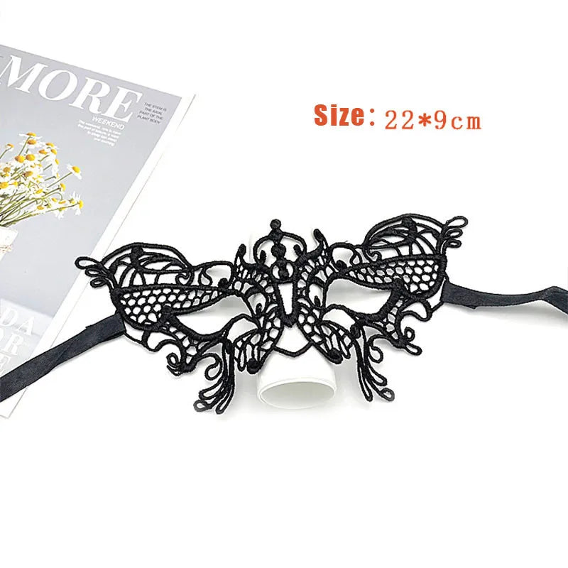 Eye Mask Sexy Lace Venetian Masquerade Ball Halloween Party Fancy Dress Costume Props Lady Black Lace Hollow Face Mask