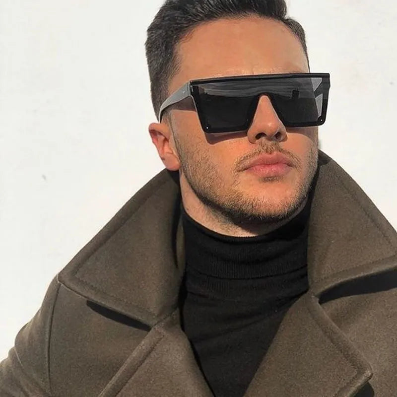 Oversized Shades Sunglasses Man Black Fashion Square Sun Glasses Male Vintage Retro Glasses Female Woman Lentes De Sol Hombre