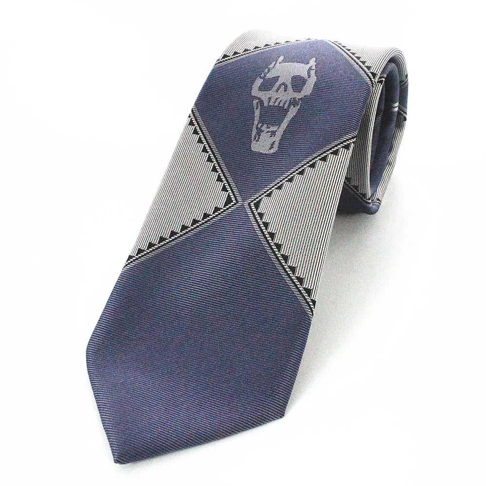 Japanese Anime Jojo Bizarre Adventure Cosplay Tie KILLER QUEEN Heavens Door Kira Yoshikage Props Skull Jacquard Neck Tie