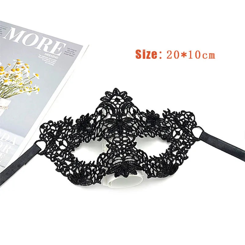 Eye Mask Sexy Lace Venetian Masquerade Ball Halloween Party Fancy Dress Costume Props Lady Black Lace Hollow Face Mask