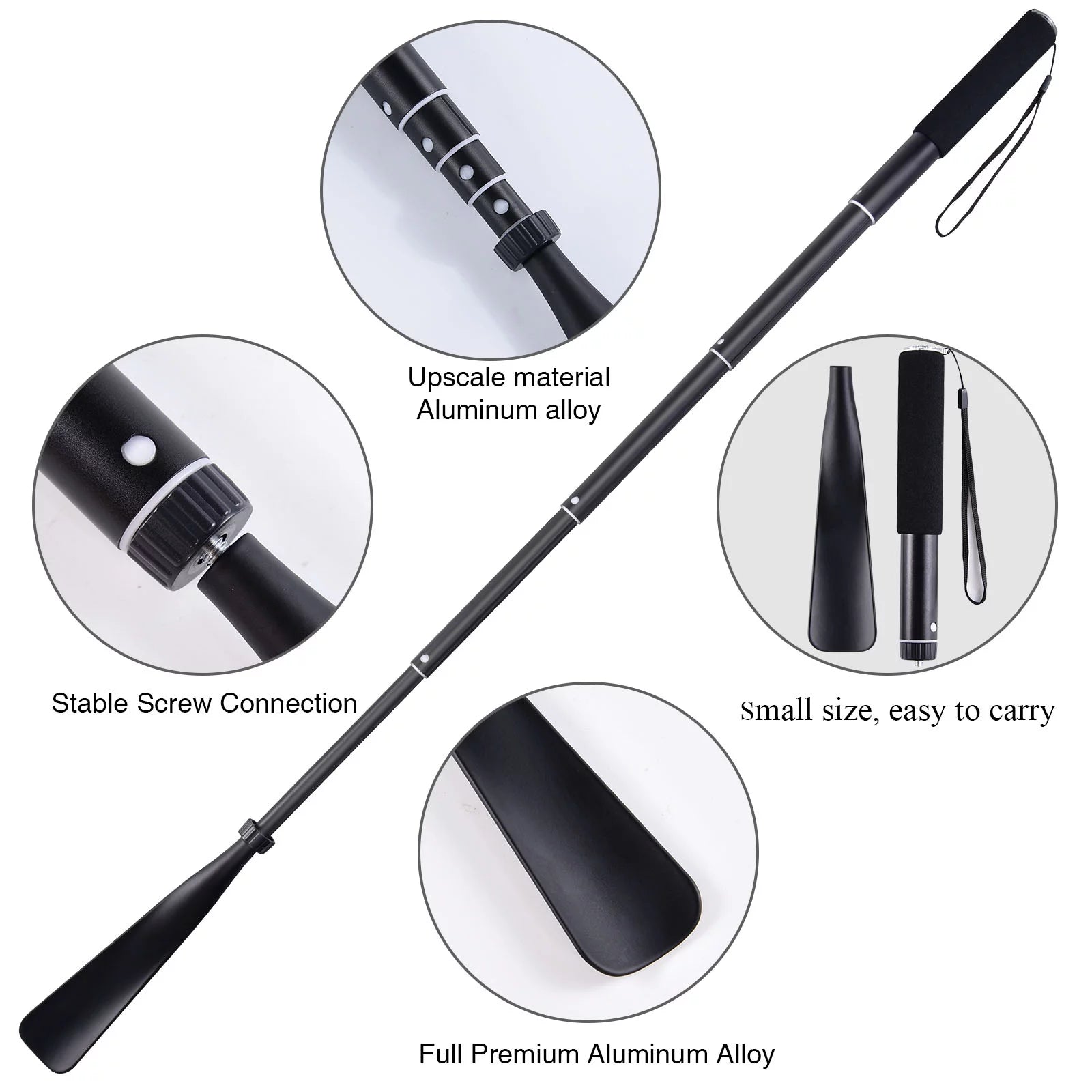 Shoe Horn Long Handle, 15"-37" Aluminum Alloy Metal Long Shoe Horn for Boots, for Men Women