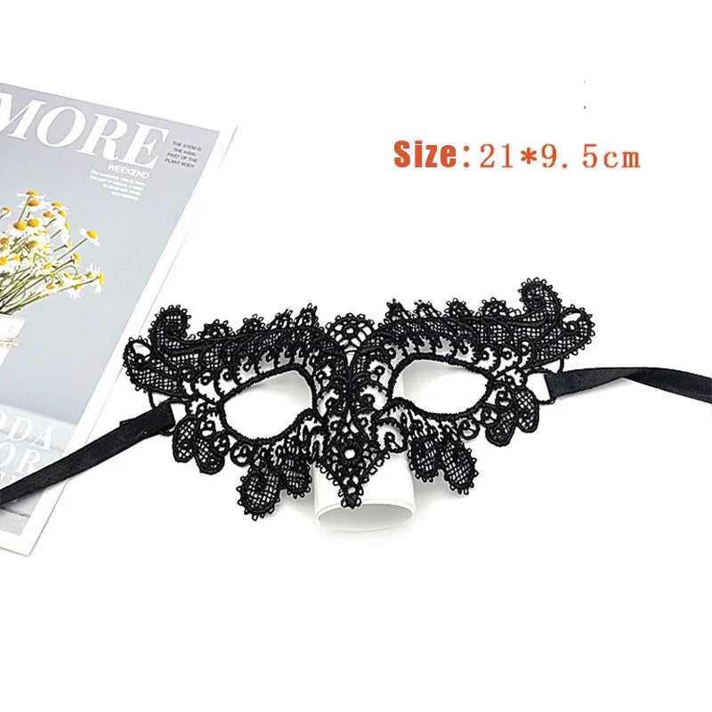 Eye Mask Sexy Lace Venetian Masquerade Ball Halloween Party Fancy Dress Costume Props Lady Black Lace Hollow Face Mask