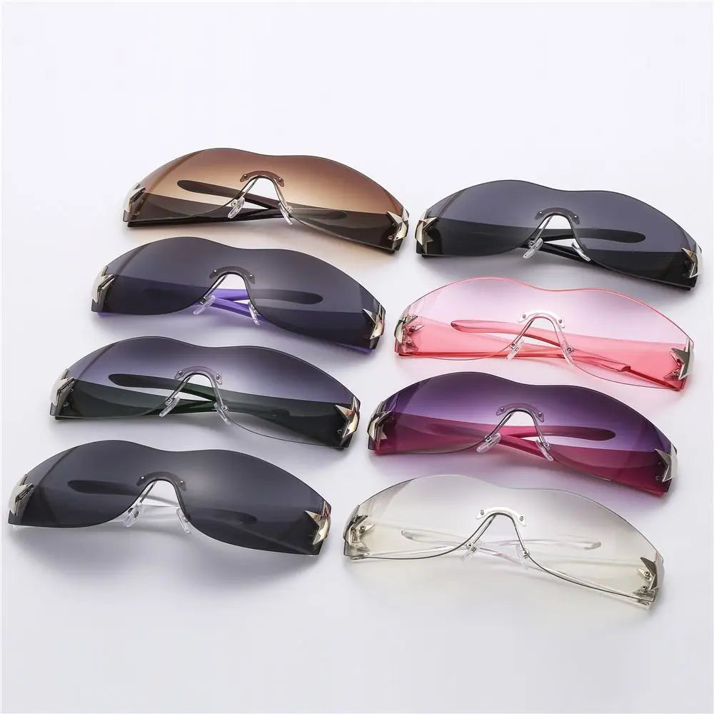 Punk One Piece Sunglasses Goggle New Y2K Luxury Brand Sun Glasses Shades Eyewear UV400 Five Star Glasses Sports Sun Glasses