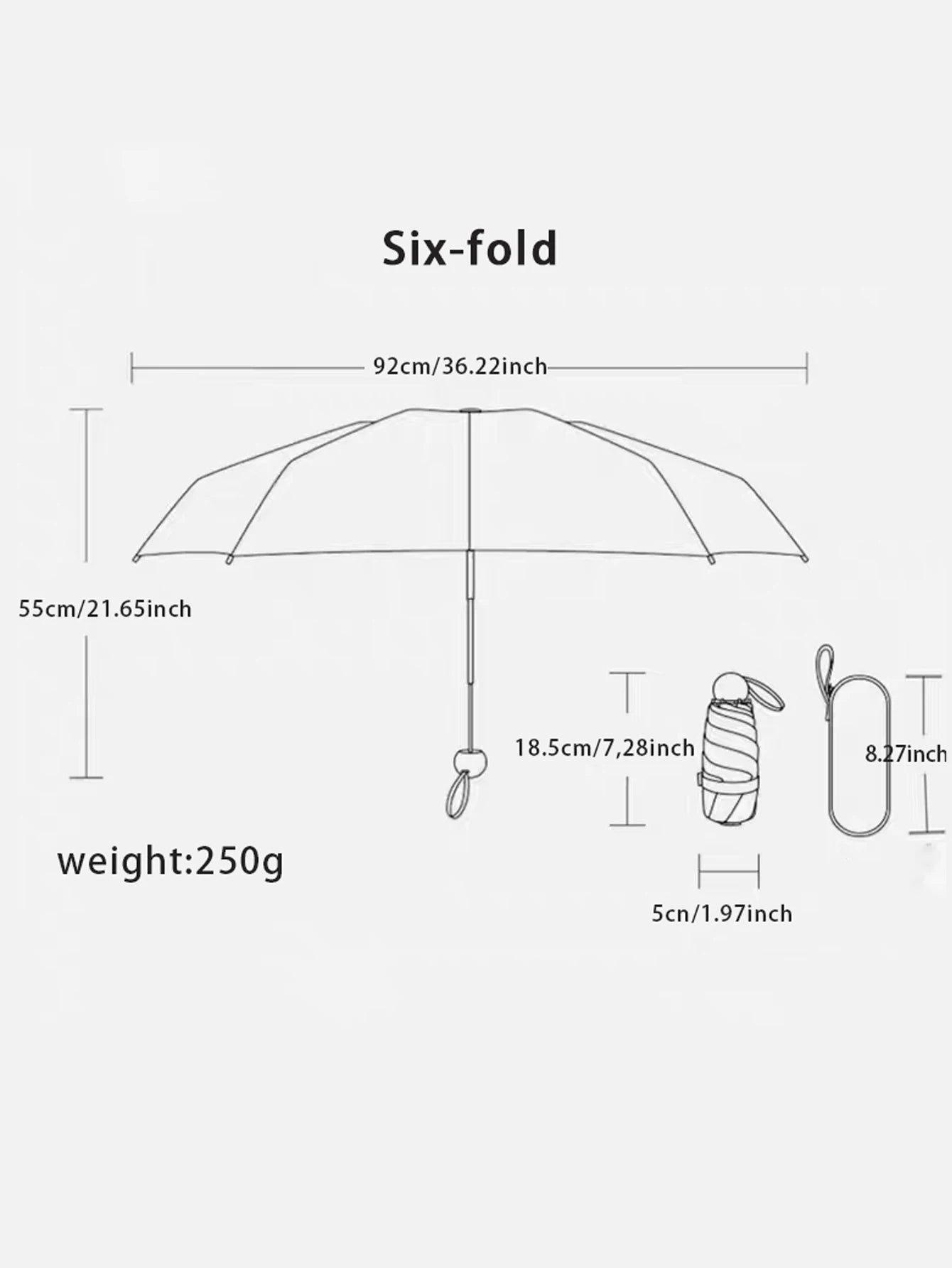 Travel Umbrellacompact Lightweight Portable Automatic Strong Waterproof Folding Umbrellas with 6 Rib Reinforced Auto Open Close