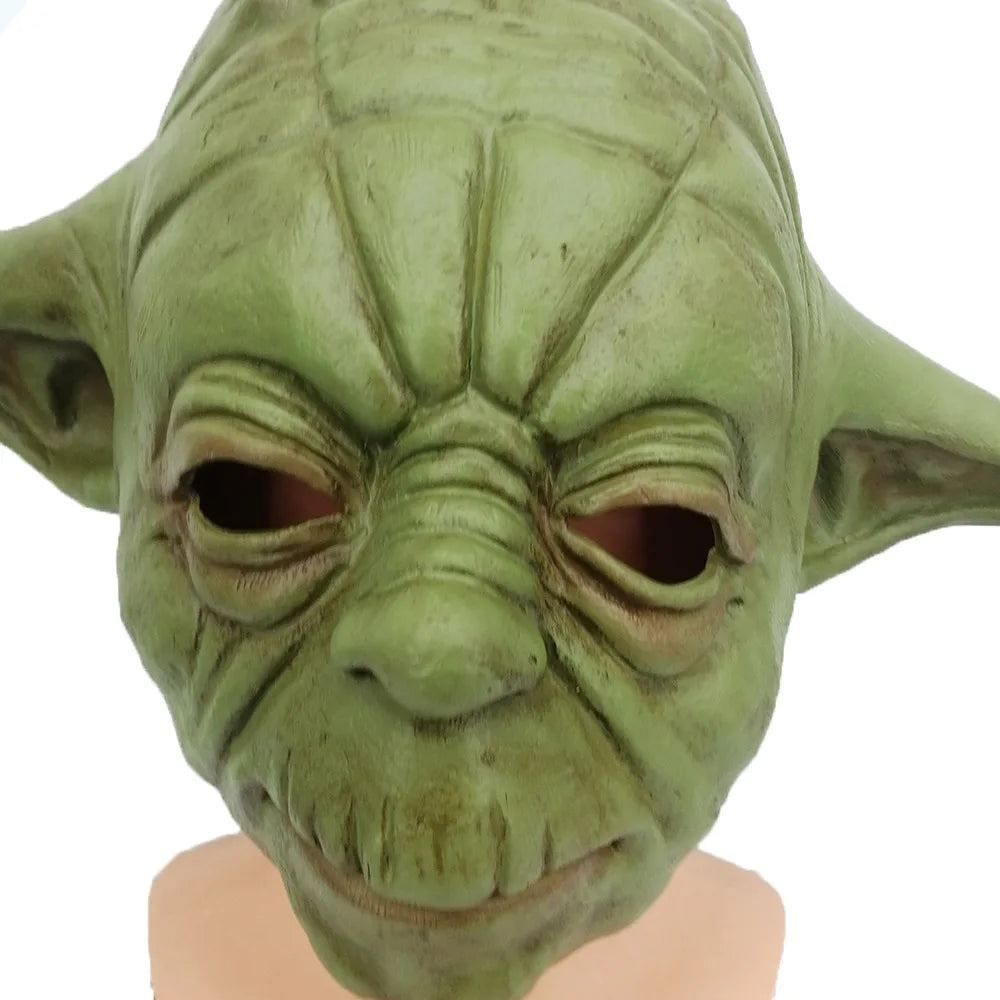 Master Yoda Mask Cosplay Costume Latex Helmet Halloween Party Carnival Props Accessories