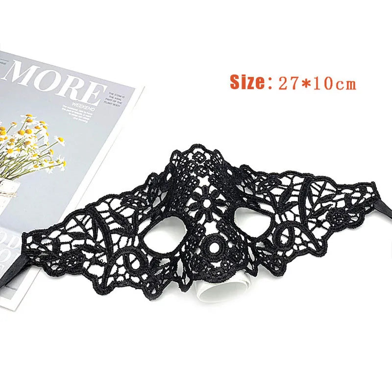 Eye Mask Sexy Lace Venetian Masquerade Ball Halloween Party Fancy Dress Costume Props Lady Black Lace Hollow Face Mask