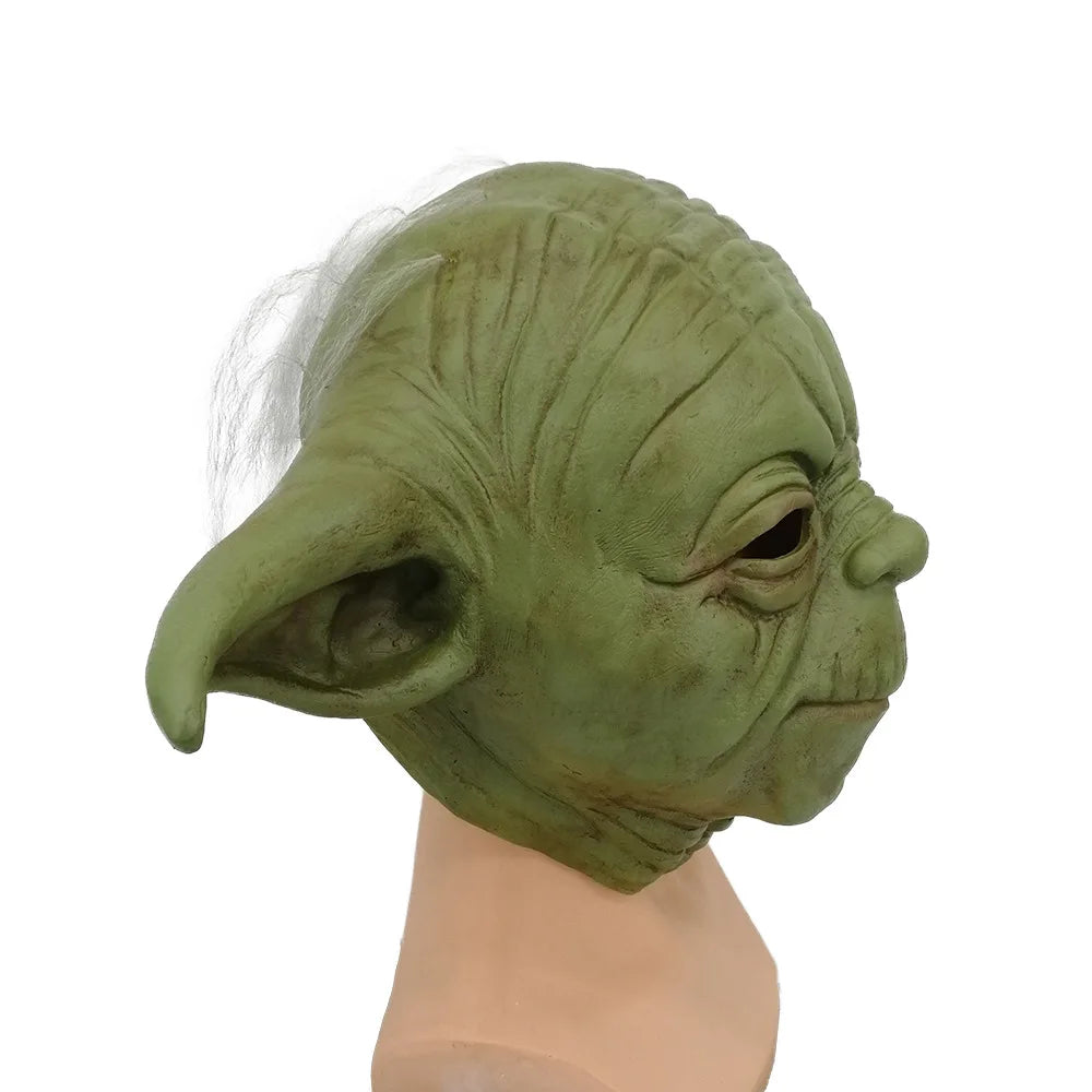 Master Yoda Mask Cosplay Costume Latex Helmet Halloween Party Carnival Props Accessories