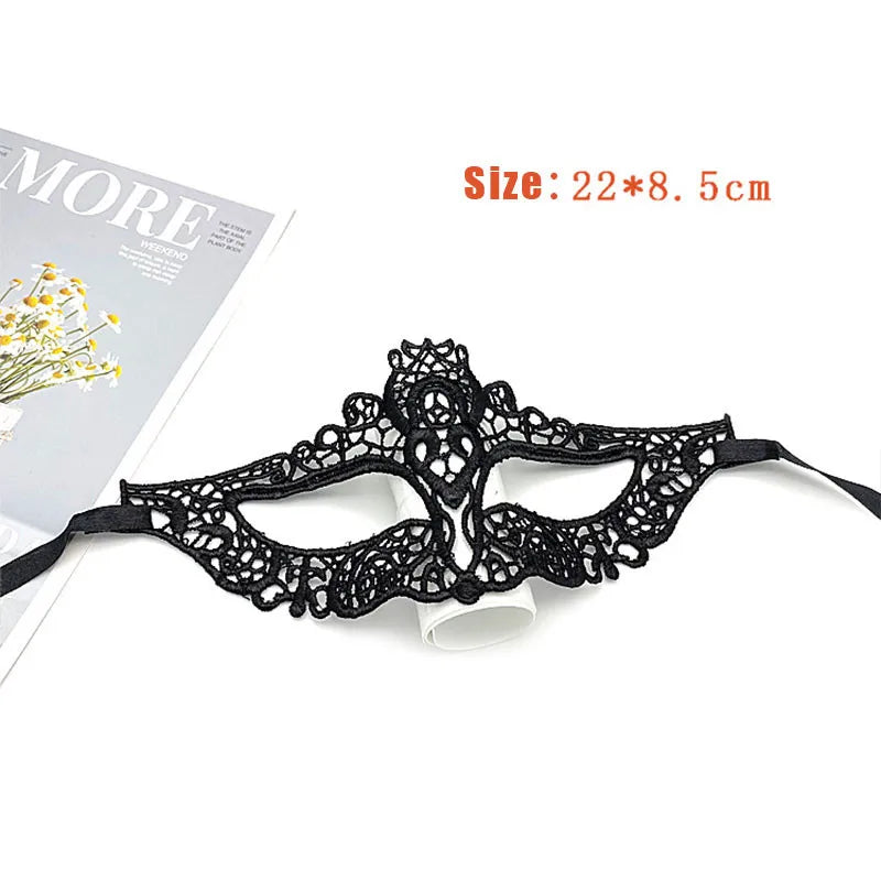 Eye Mask Sexy Lace Venetian Masquerade Ball Halloween Party Fancy Dress Costume Props Lady Black Lace Hollow Face Mask