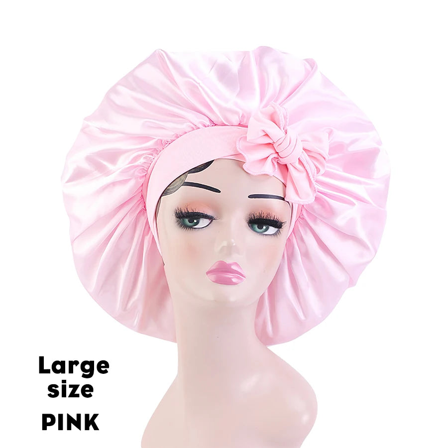 Leeons Silk Sleeping Cap Night Hat Head Cover Bonnet Satin Cheveux Nuit for Curly Hair Care Women Beauty Maintenance Designer