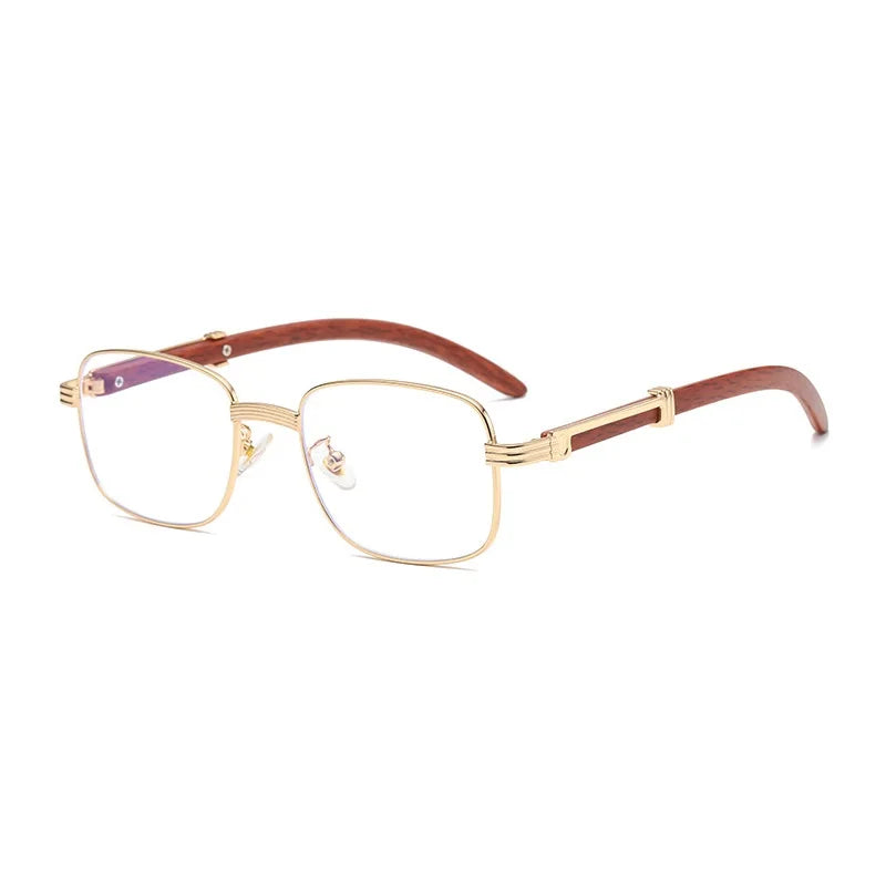 Square Steampink Fashion Sunglasses for Men and Women Vintage Designer Punk Wood Pattern Glasses