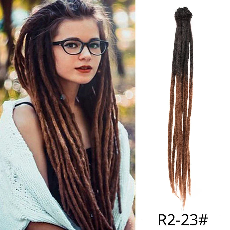 10/20 Strands Handmade Dreadlocks Hair Extensions 20"Black Reggae Synthetic Crochet Braiding Hair for Afro Women and Men