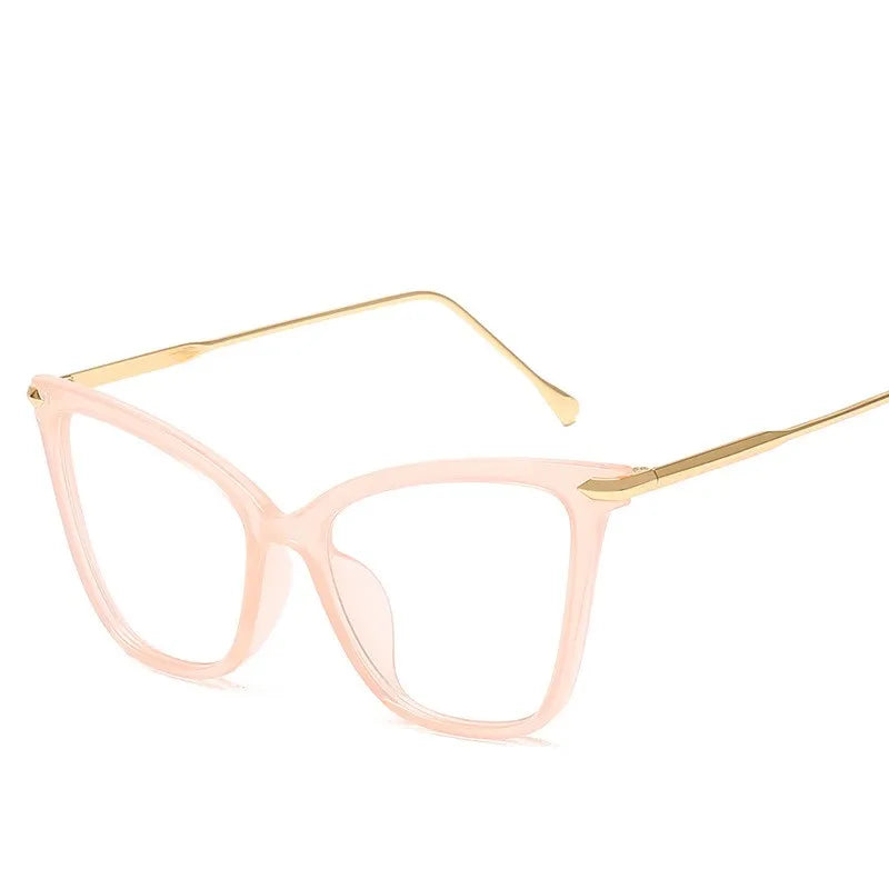 Ladies Cat Glasses Frames Women Sexy Oversized Metal Frame Brand Designer Optical Glasses Fashion Computer Office Glasses