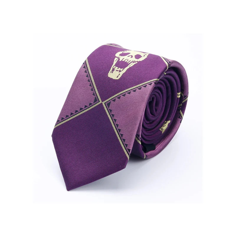 Japanese Anime Jojo Bizarre Adventure Cosplay Tie KILLER QUEEN Heavens Door Kira Yoshikage Props Skull Jacquard Neck Tie