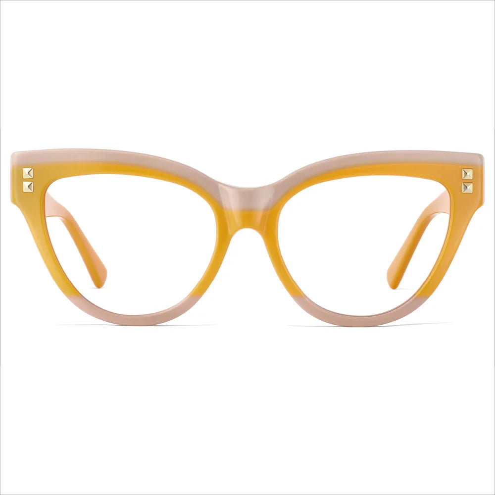 49795  Brand Oversized Women Cat Eye anti Blue Light Acetate Glasses Frames with Glasses Case Fashion Computer Eyeglasses